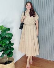 Load image into Gallery viewer, Trisha Mocha Premium Linen  Top and Skirt Coordinates 0022
