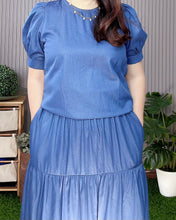 Load image into Gallery viewer, Lana Soft light Denim Top and Skirt 0023