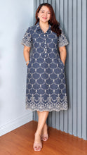 Load image into Gallery viewer, Gail Embroidered Denim Dress 0003