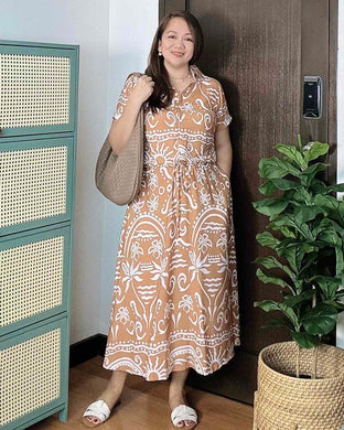 Dahna Printed Latte Dress 0325