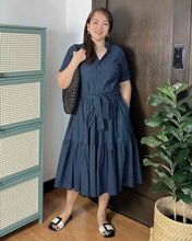 Load image into Gallery viewer, Pia Plain Navyblue Dress 0247