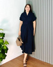Load image into Gallery viewer, * Vera Plain Navyblue Premium Linen Dress 0020