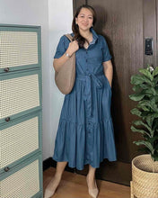 Load image into Gallery viewer, Kyla Plain Denim Blue Dress 0021