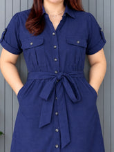 Load image into Gallery viewer, *Elena Plain Blue Dress 0097