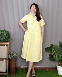 Luna Premium Linen Yellow Dress 0004