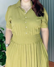 Load image into Gallery viewer, *Diana Maxi Plain Olive green Dress 0118