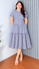 Load image into Gallery viewer, Lily Premium Striped Cotton Woven Dress 0002