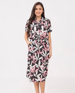 Aimee Printed Black Dress 0032