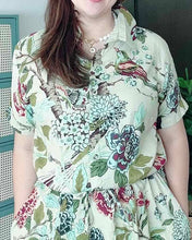 Load image into Gallery viewer, *Dahna Drawstring Printed Dress 0350