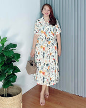 Load image into Gallery viewer, *Donna Printed Drawstring Dress 0368