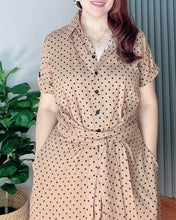 Load image into Gallery viewer, *Julia Maxi Polka Brown Dress 0022