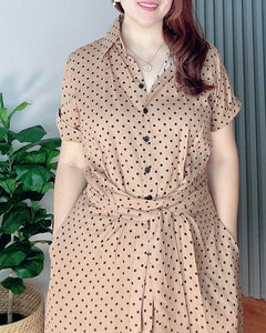*Julia Maxi Polka Brown Dress 0022
