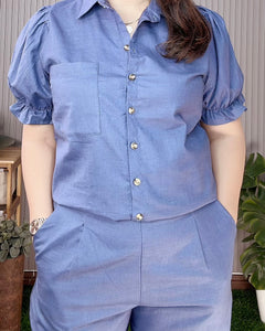 Trixie Denim Blue Premium Linen Coordinates 0087