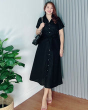 Load image into Gallery viewer, *Julia Maxi Premium Linen Black Dress 0025