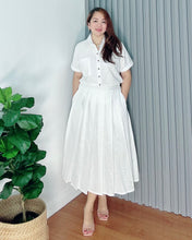 Load image into Gallery viewer, Trisha White Premium Linen  Top and Skirt Coordinates 0024