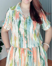 Load image into Gallery viewer, *Dahna Drawstring Printed Dress 0353