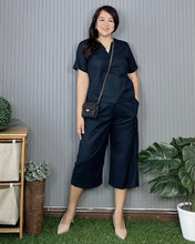 Load image into Gallery viewer, Ada Plain Navy Blue Premium Linen Coordinates 0013