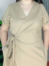 Load image into Gallery viewer, Mara Premium Linen Overlap Dress 0026