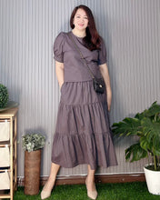 Load image into Gallery viewer, Lana Premium Linen Gray Top and Skirt 0011