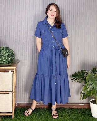 Kelly Plain Denim Blue Dress 0013