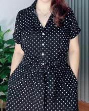Load image into Gallery viewer, *Julia Maxi Polka Black Dress 0021