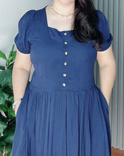 Load image into Gallery viewer, *Aubrey Navy Blue Plain Dress 0173