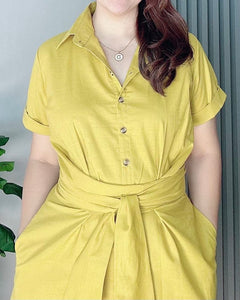*Julia Maxi Premium Linen Mustard Dress 0029