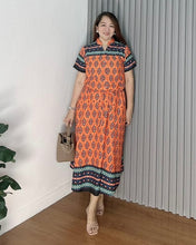 Load image into Gallery viewer, *Donna Printed Drawstring Dress 0391