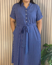 Load image into Gallery viewer, *Katie Striped Blue Dress 0078