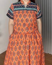 Load image into Gallery viewer, *Donna Printed Drawstring Dress 0391