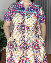 Load image into Gallery viewer, *Donna Printed Drawstring Dress 0389