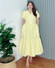 Load image into Gallery viewer, *Ariana Yellow Cotton Eyelet Dress 0096