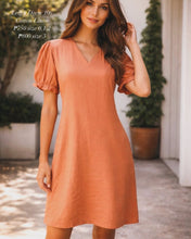 Load image into Gallery viewer, *Leigh Plain Light Rust Dress 0106