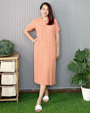 Alex Plain Salmon Dress 0092