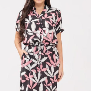 Aimee Printed Black Dress 0032