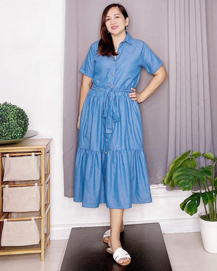 Kyla Plain Soft Denim Dress 0026