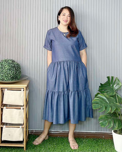 Mia Plain Soft Denim Dress 0003