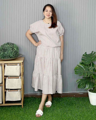 Sale! Kristine Striped Top and Skirt 0041