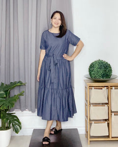 Mia Plain Soft Denim Dress 0003