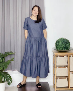 Mia Plain Soft Denim Dress 0003