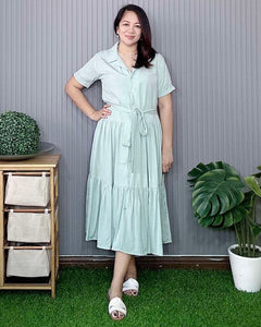 Grace Maxi Plain Mint Green Dress 0006