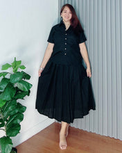 Load image into Gallery viewer, Trisha Black Premium Linen Top and Skirt Coordinates 0027