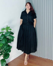Load image into Gallery viewer, Trisha Black Premium Linen Top and Skirt Coordinates 0027