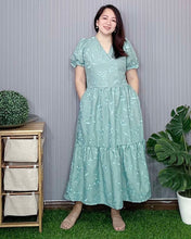 Load image into Gallery viewer, Ariana Maxi Eyelet Embroider  Pastel Green Dress 0053