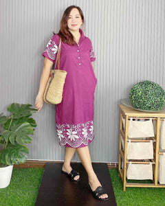 Sale! Denise Eyelet Plum Dress 0068