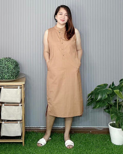 Faye Brown Plain Dress 0005