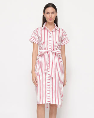 Sale! Eunice Striped Red Dress 0018