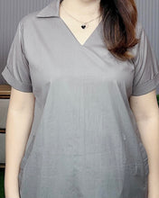 Load image into Gallery viewer, Fiona Plain Gray Dress 0003