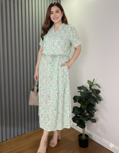 Load image into Gallery viewer, Sale! Donna Printed Drawstring Dress 0378