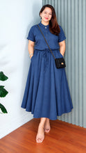Load image into Gallery viewer, *Carmie Plain Soft Denim blue Dress 0164